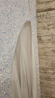 WHITE FEATHER LONG DRESS (NEW)
