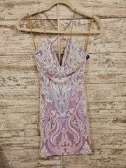 LAVENDER SPARKLY SHORT DRESS