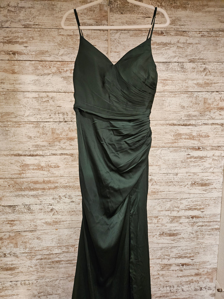 GREEN LONG EVENING GOWN