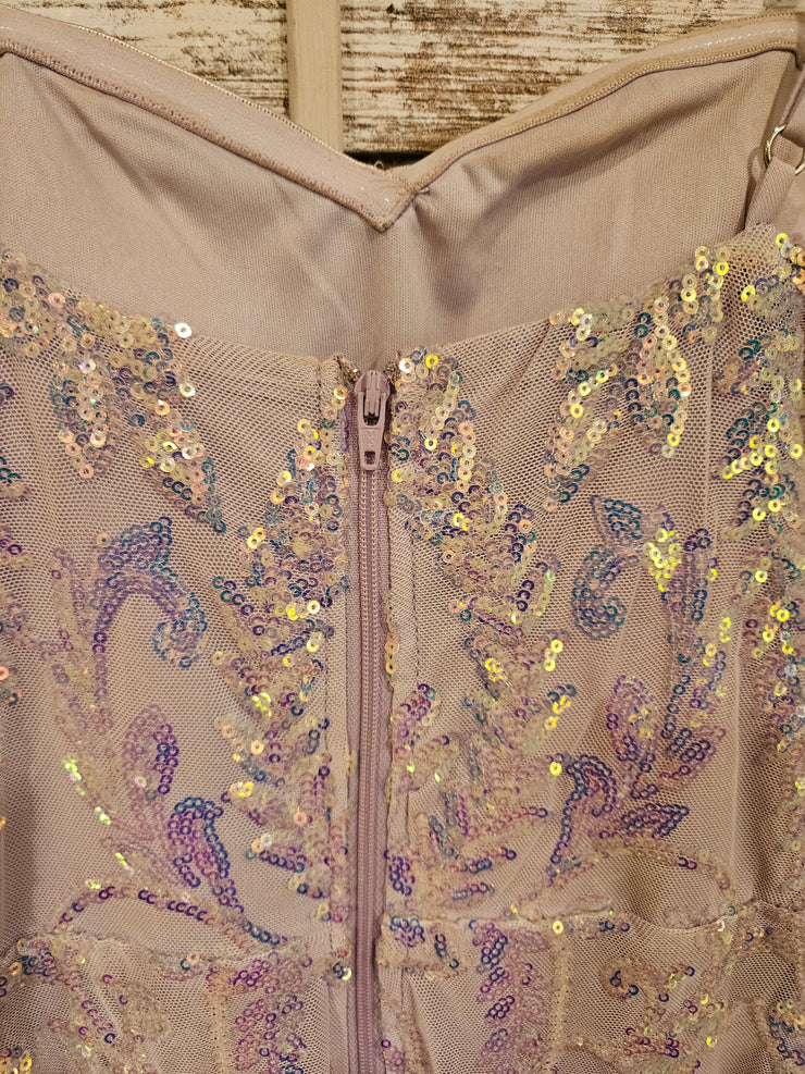 LAVENDER SPARKLY SHORT DRESS