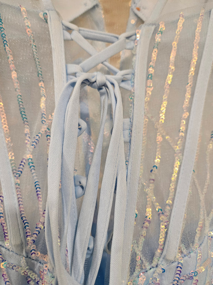 BLUE SPARKLY MERMAID GOWN