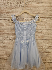 BLUE/FLORAL SHORT DRESS - NEW