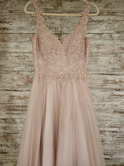 PINK/FLORAL TOP A LINE GOWN