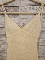 YELLOW BEADED SHORT DRESS