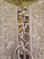 LAVENDER/FLORAL RUFFLED A LINE