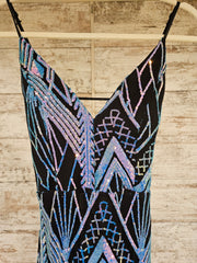 ROYAL BLUE/BLACK SPARKLY LONG
