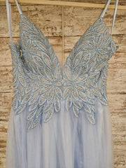 BLUE A LINE GOWN