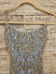 BLUE/SILVERSPARKLY SHORT DRESS