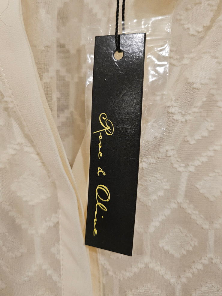 IVORY BUTTON DOWN BLOUSE (NEW)