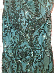 GREEN SPARKLY SHORT DRESS