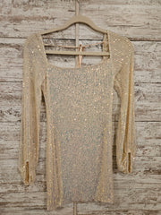 IVORY/GOLD SPARKLY SHORT DRESS