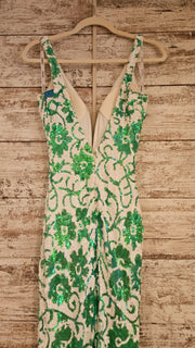 GREEN/WHITE SEQUIN DRESS (NEW)