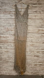 GOLD BEADED LONG DRESS (NEW)