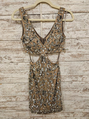 TAN SPARKLY SHORT DRESS