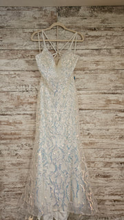 WHITE SPARKLY LONG DRESS (NEW)