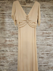 TAN 100% SILK LONG DRESS $1300