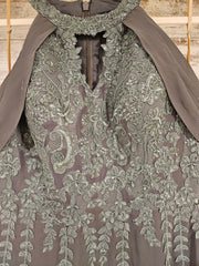 GRAY/FLORAL LONG DRESS (NEW)
