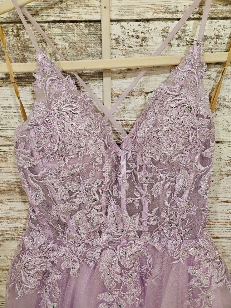 LAVENDER FLUFFY SHORT DRESS