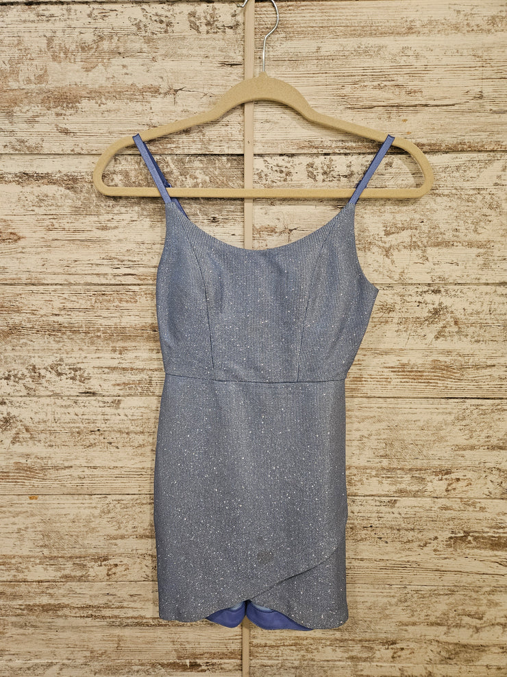BLUE SPARKLY SHORT DRESS