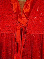 RED SPARKLY A LINE GOWN (NEW)