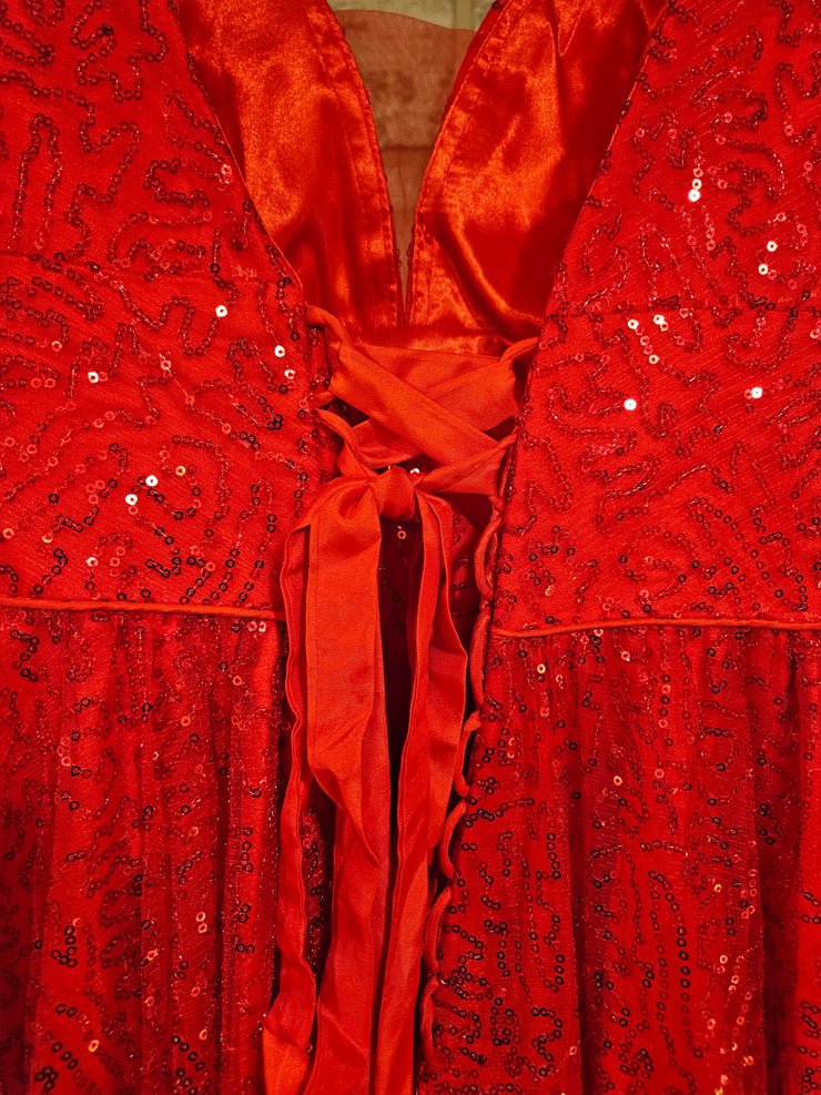 RED SPARKLY A LINE GOWN (NEW)