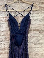 NAVY SPARKLY LONG DRESS