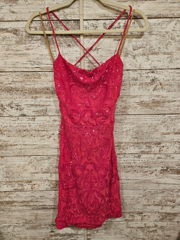 PINK SPARKLY SHORT DRESS