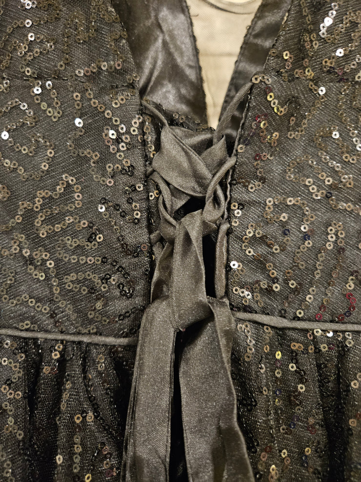 BLACK SPARLY A LINE GOWN (NEW)