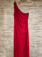 RED ONE SHOULDER LONG DRESS
