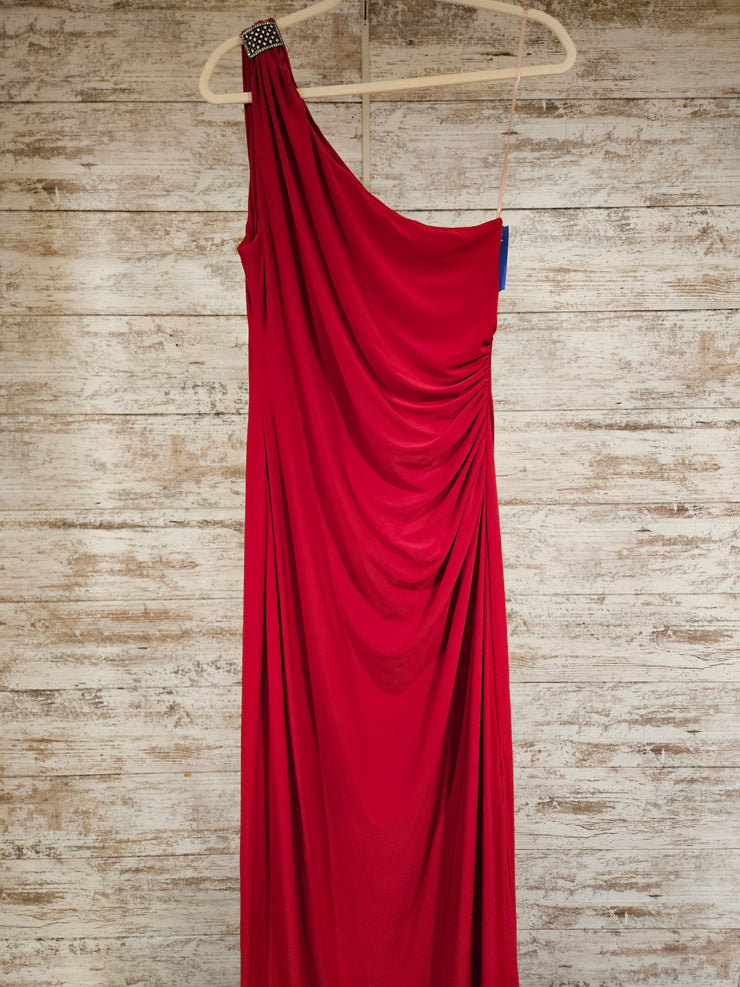 RED ONE SHOULDER LONG DRESS