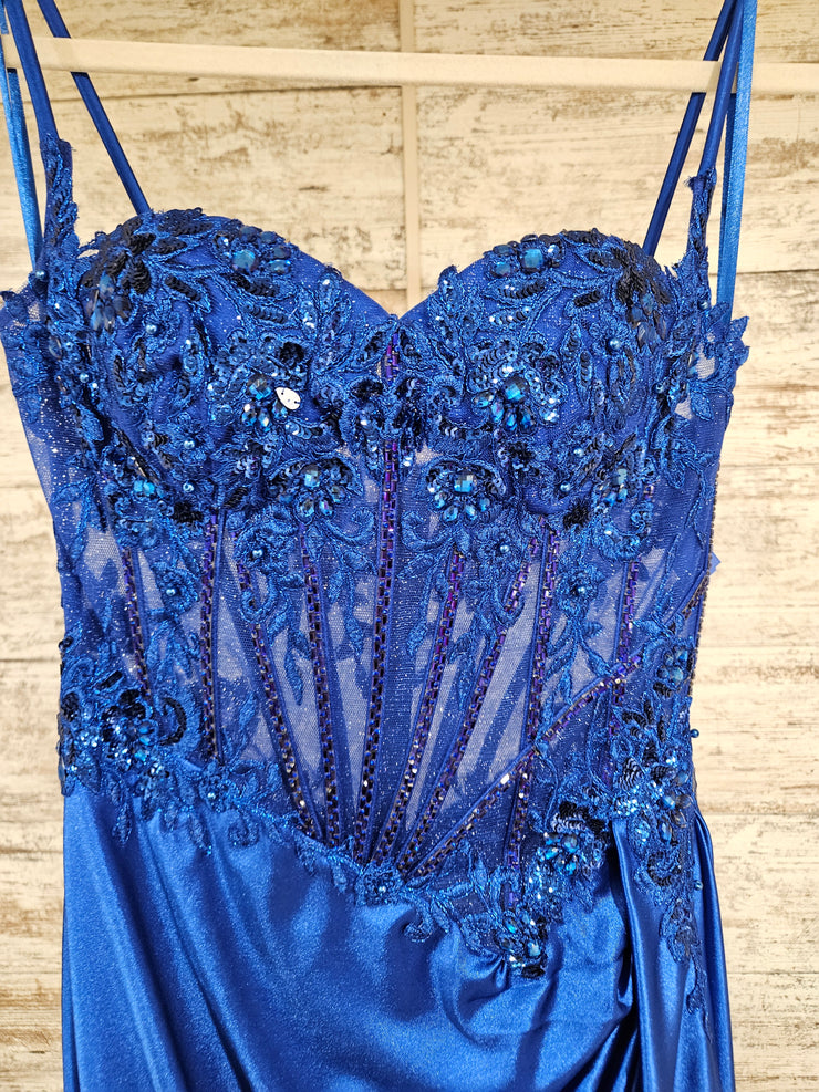 ROYAL BLUE LONG EVENING GOWN