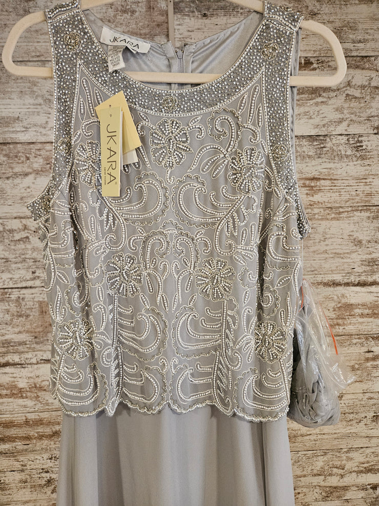 GRAY/WHITE LONG DRESS (NEW)