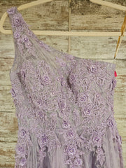LAVENDER SPARKLY A LINE GOWN