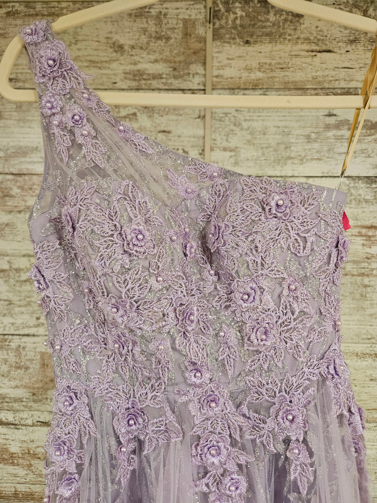 LAVENDER SPARKLY A LINE GOWN