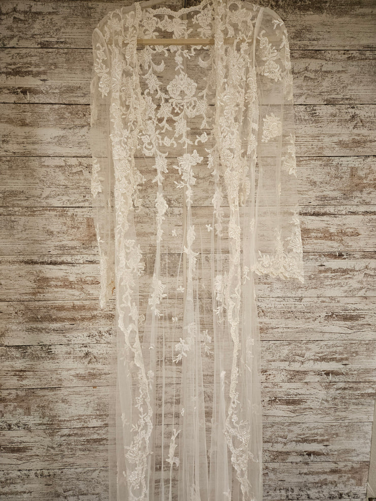 WHITE BEADED WEDDING COVER UP