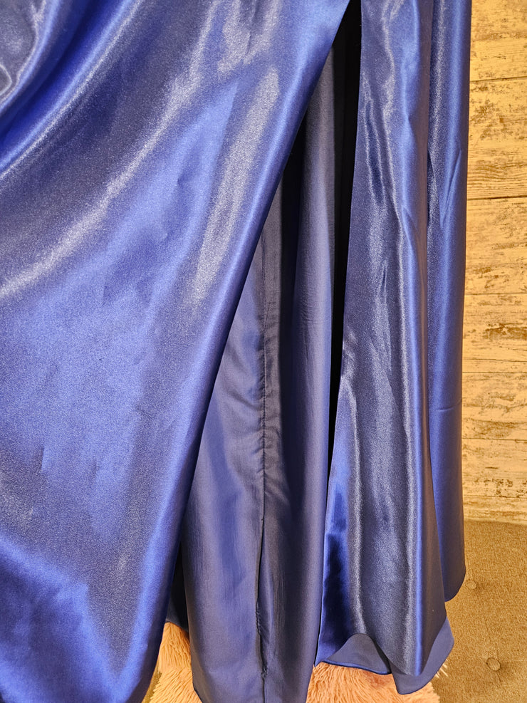 ROYAL BLUE A LINE GOWN