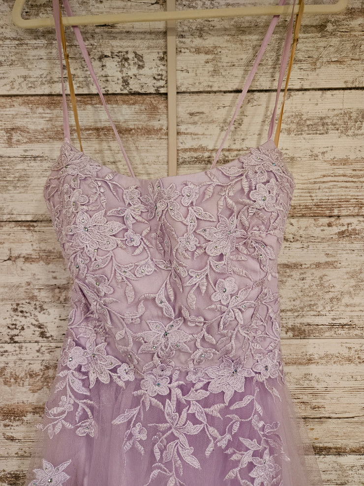 LAVENDER/FLORAL A LINE GOWN