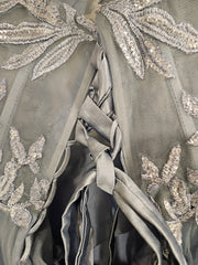 BLUE/FLORAL A LINE GOWN (NEW)