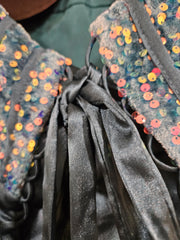 TEAL RUFFLED MERMAID GOWN