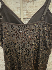 BLACK SEQUIN SHORT DRESS