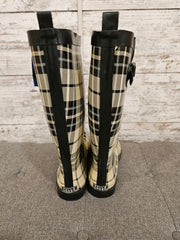 BLACK/IVORY CHECKED BOOTS