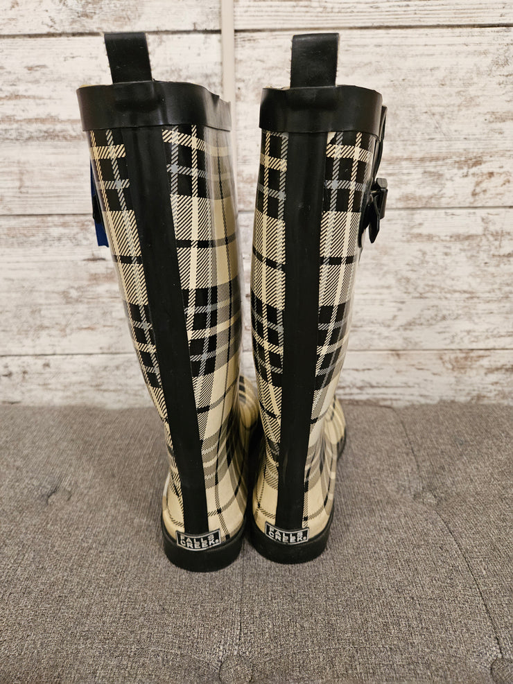 BLACK/IVORY CHECKED BOOTS