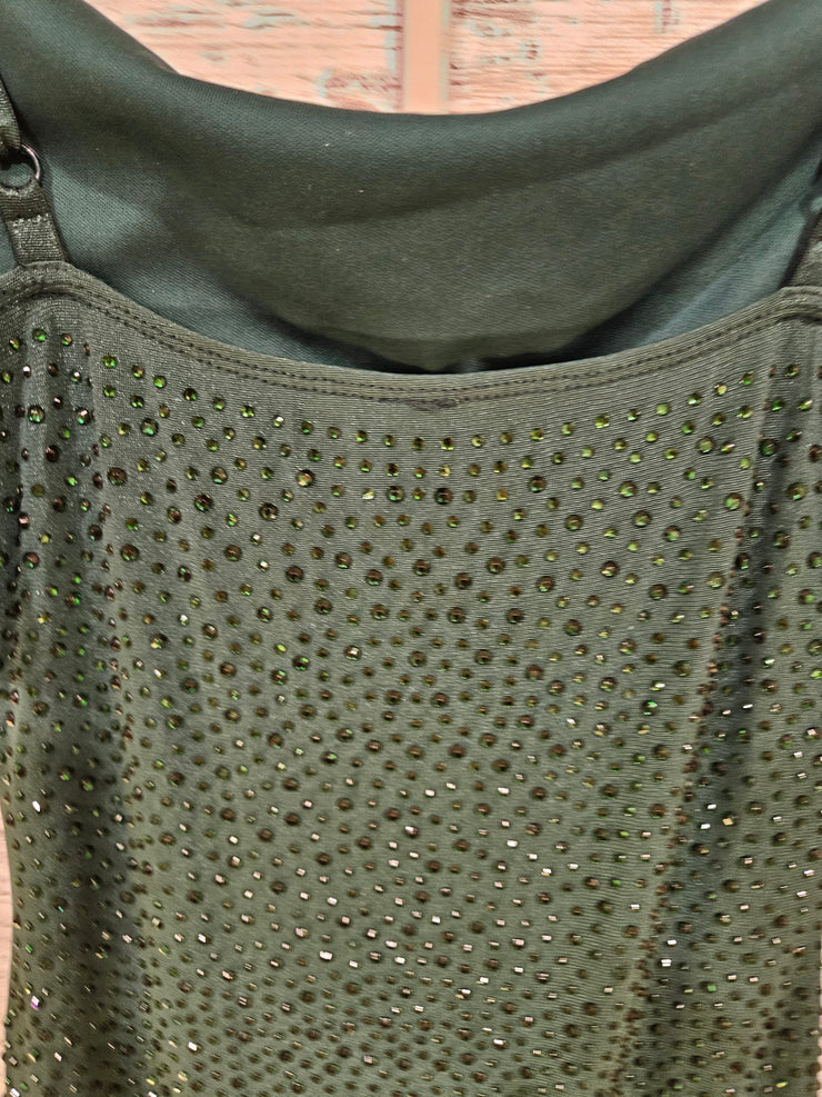 GREEN BEADED SHORT DRESS