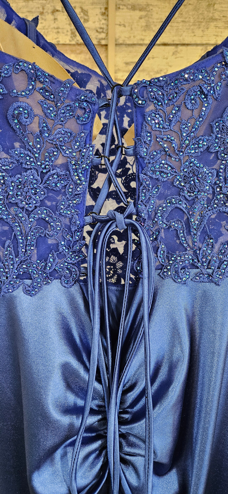 ROYAL BLUE LONG EVENING GOWN