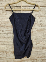 NAVY SPARKLY SHORT DRESS