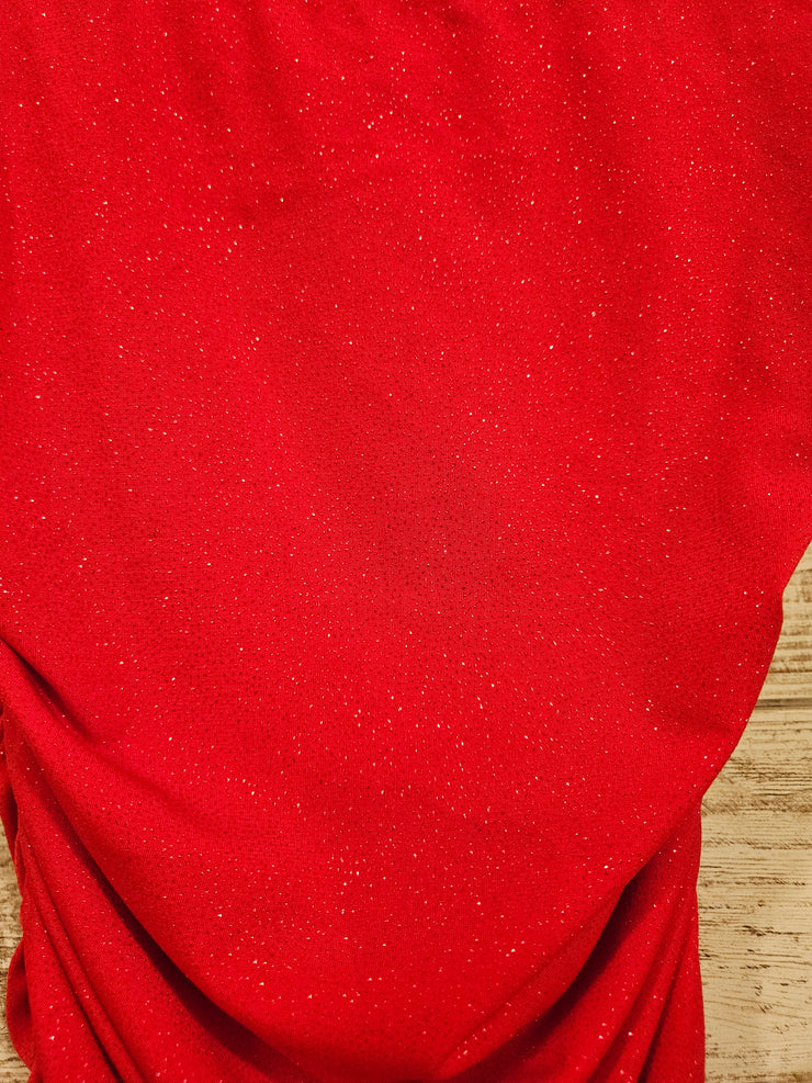 RED SPARKLY SHORT DRESS