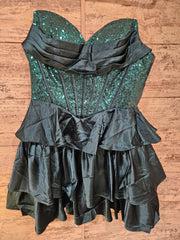 GREEN TIERED SHORT DRESS (NEW)