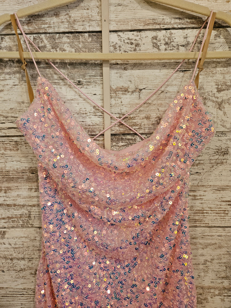 PINK SPARKLY SHORT DRESS