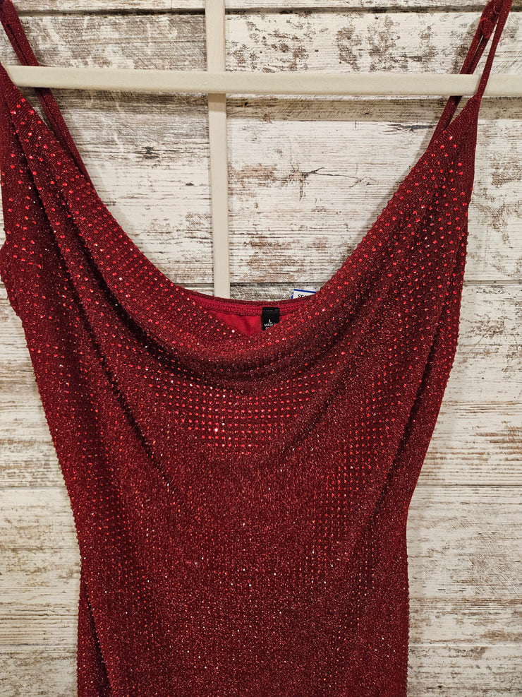 RED SPARKLY SHORT DRESS