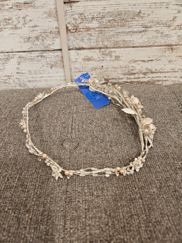 IVORY/BLUSH FLORAL HEADPIECE